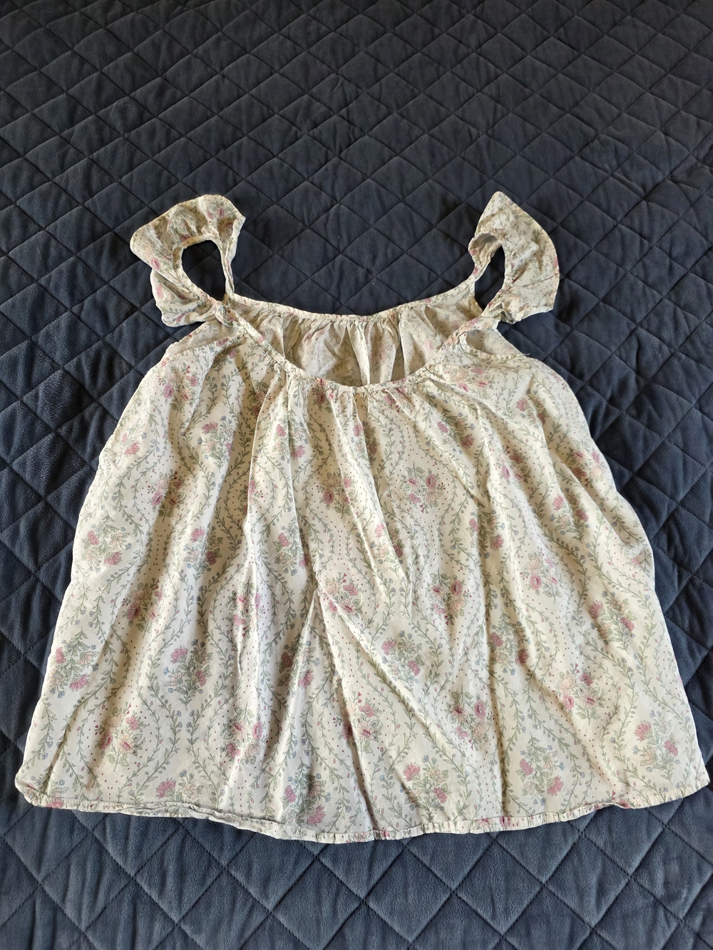 Floral Cream Two-Piece Sleep Set - Camisole & Shorts - Picture 7 of 7
